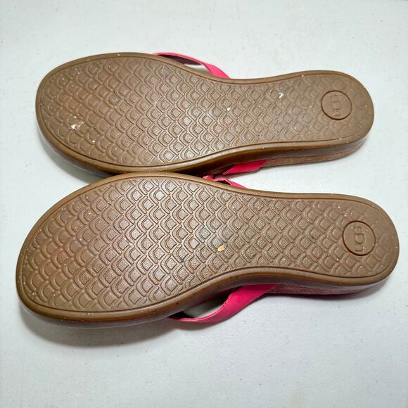 UGG PINK LEATHER ADJUSTABLE FLIP FLOPS SZ 8 - Picture 5 of 7